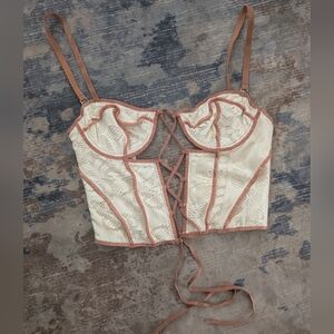 Out From Under Lace Corset Bralette Top Size M